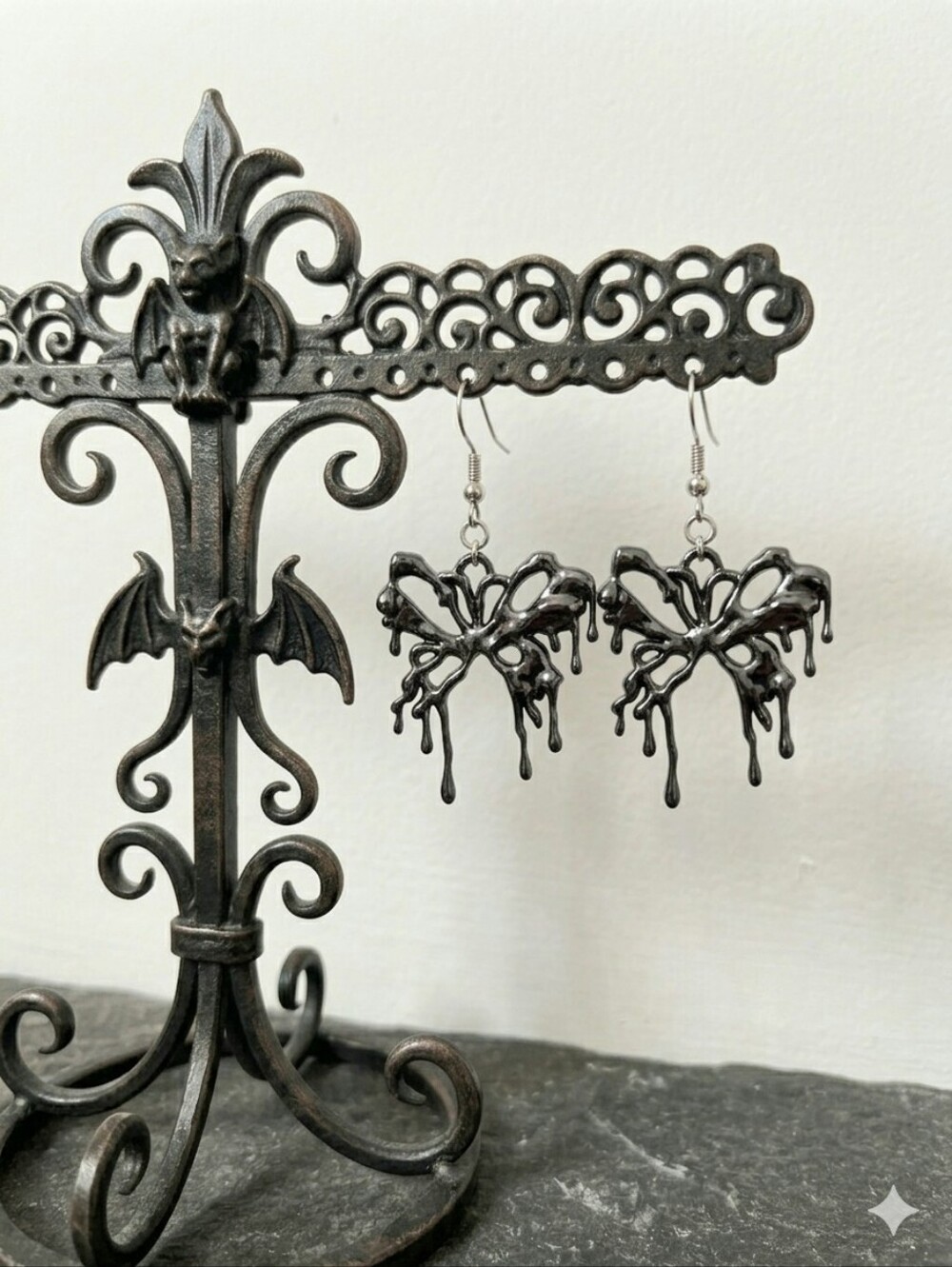 Handcrafted Goth Butterfly Earrings
